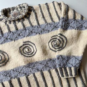 Handmade Swirls Thick Wool Sweater | VG
